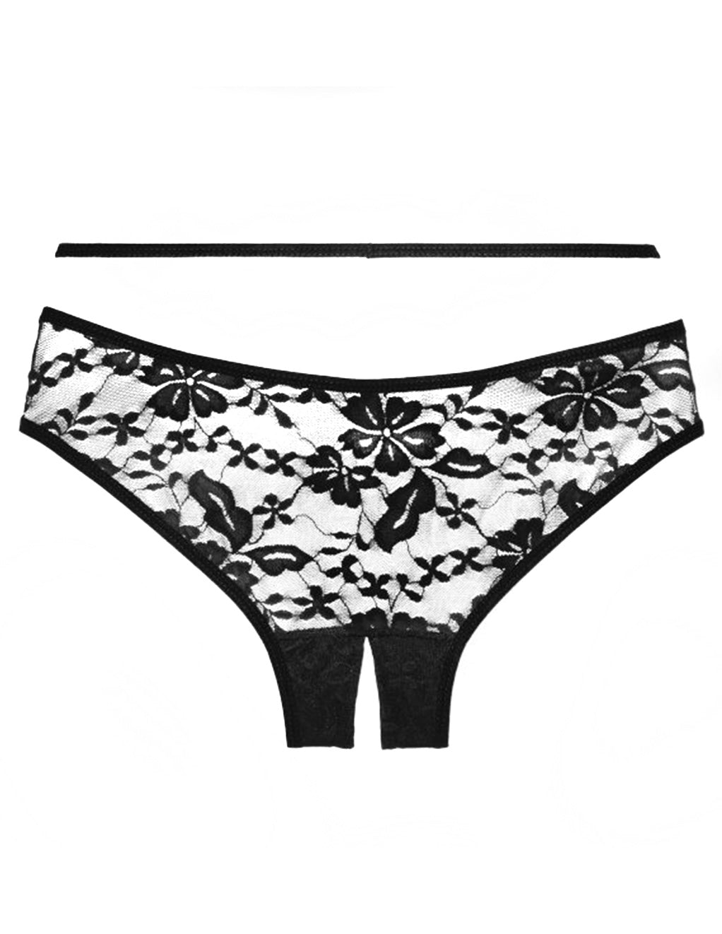 Adore by Allure Crotchless Strap Front Lace Panty Isolated Back