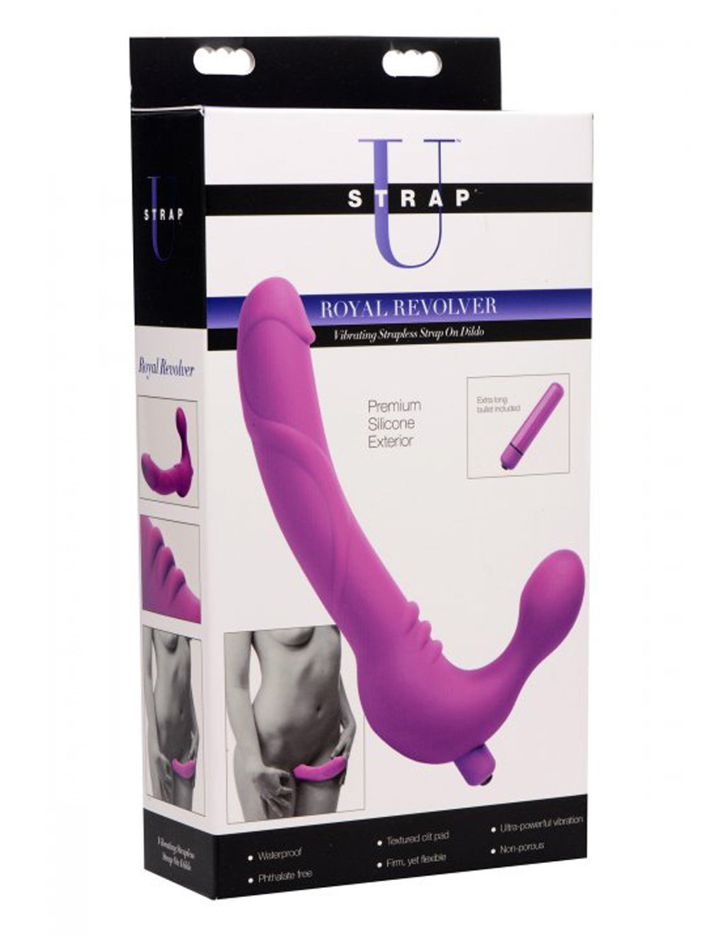 Strap U Royal Revolver Vibrating Strapless Silicone Strap On Dildo