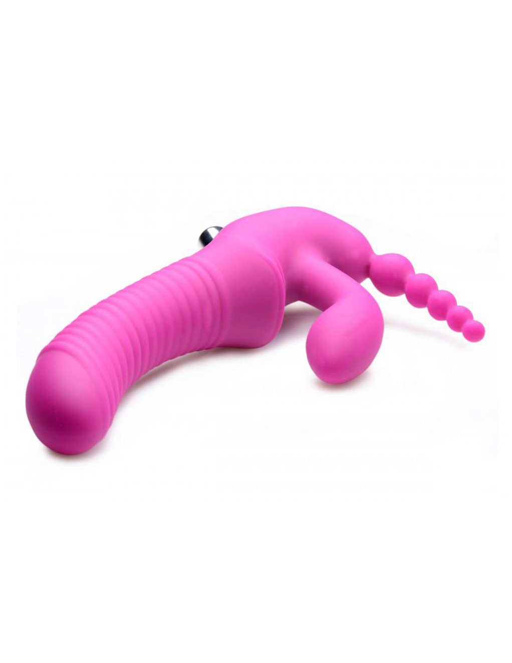 Strap U Regal Rider Vibrating Silicone Strapless Strap On Triple G Dildo