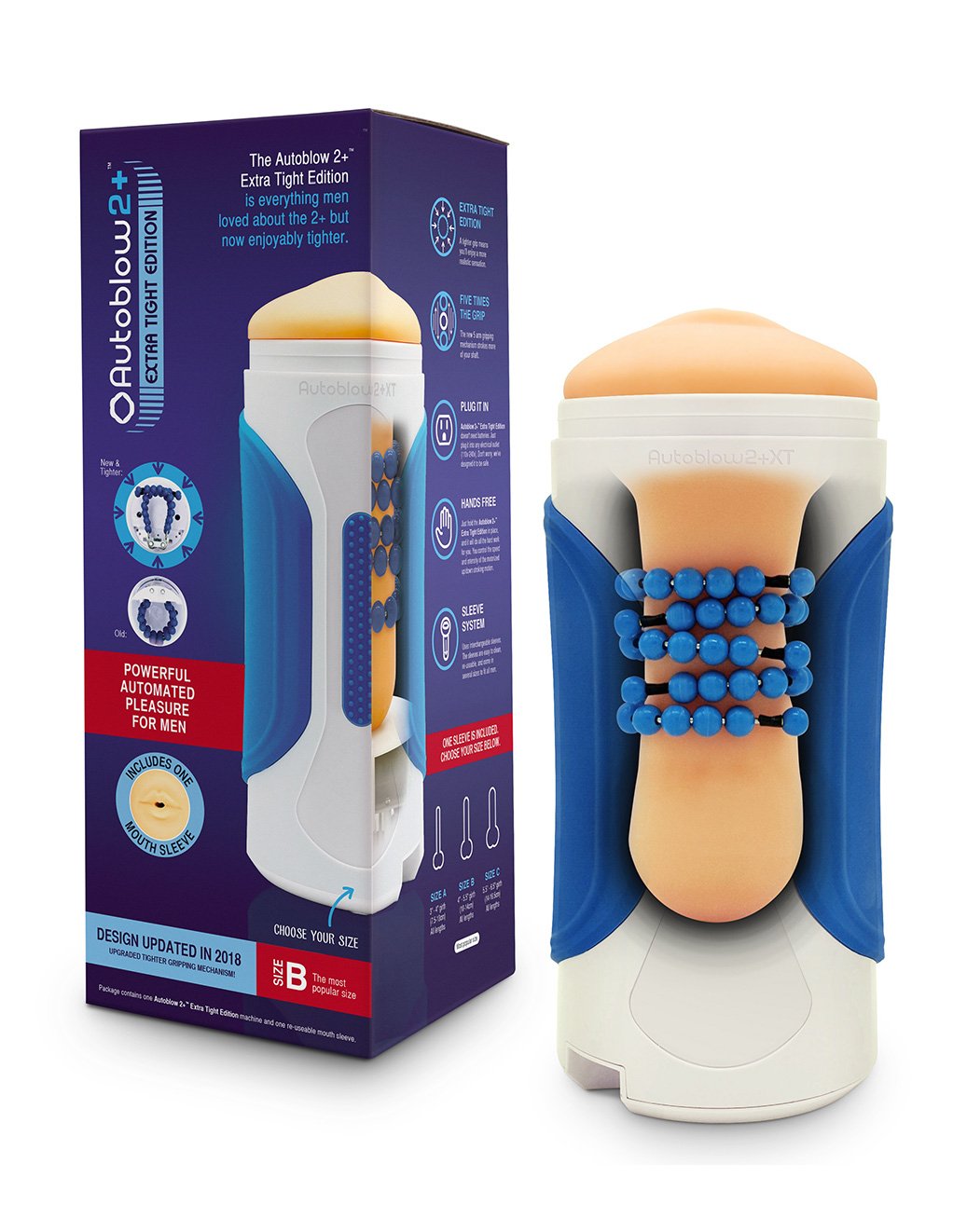 Autoblow 2+ XT Men's Masturbator with Size B Sleeve inside
