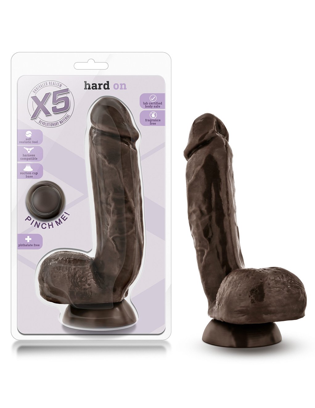 Blush X5 Hard On Dildo - Brown