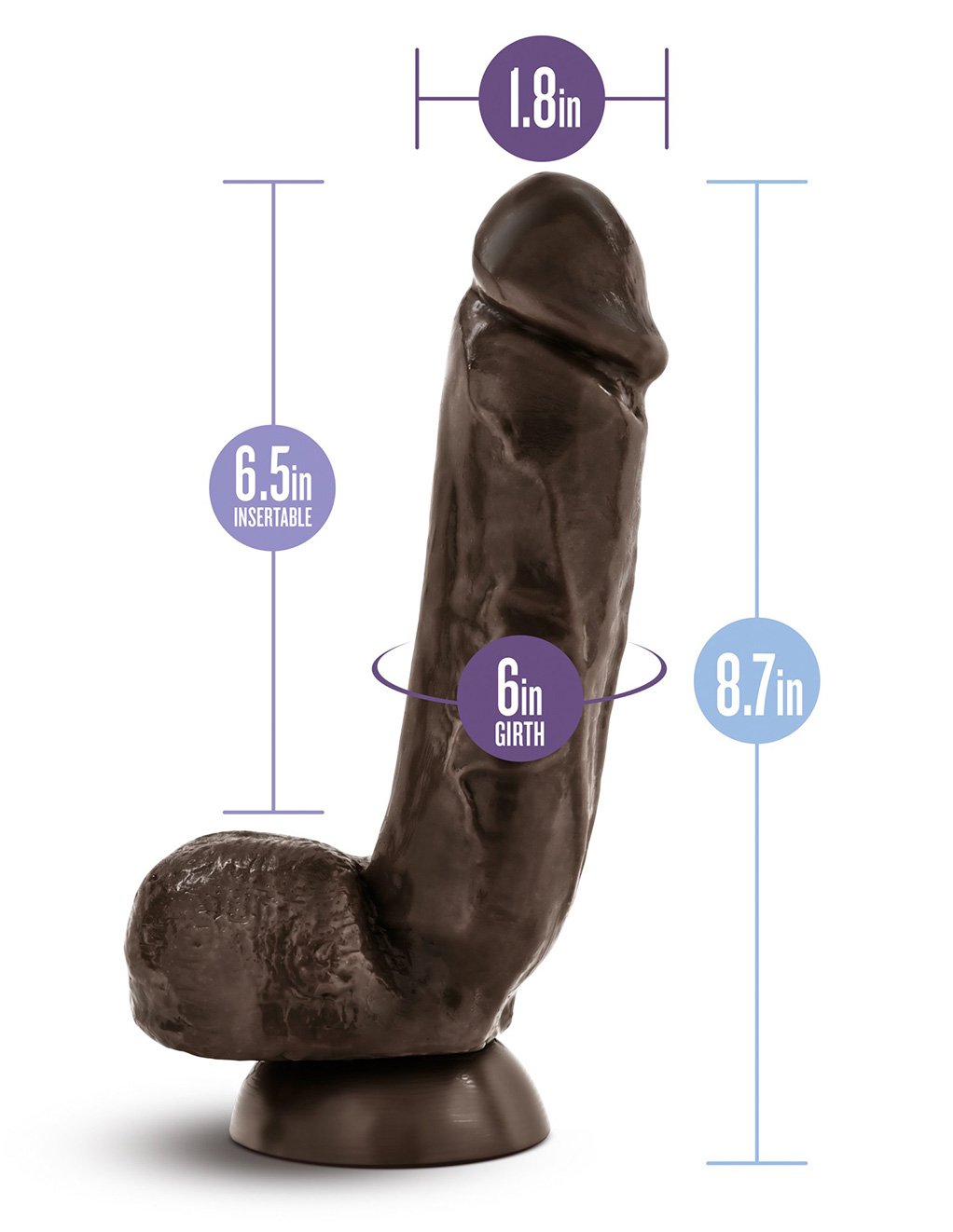 Blush X5 Hard On Dildo - Brown