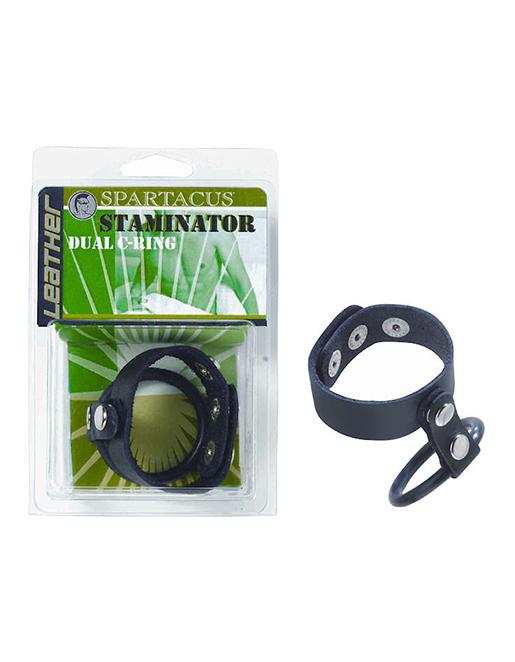 Spartacus Staminator Leather Cockring - Fetish BDSM - Cock & Ball