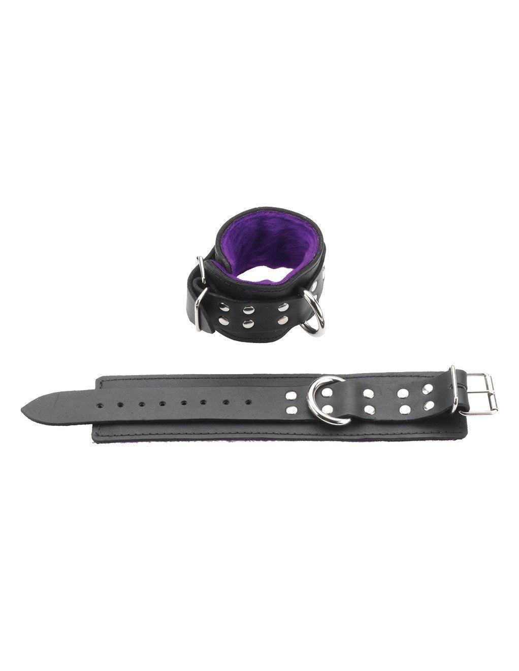 Spartacus Faux Fur Wrist Restraints Purple