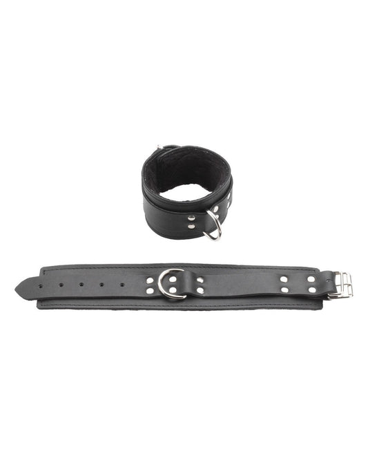 Spartacus Faux Fur Ankle Restraints Black