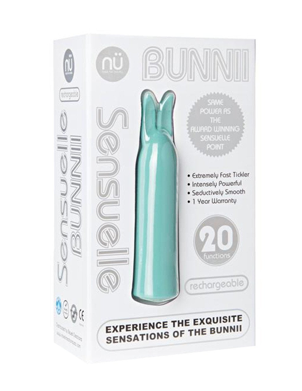 Sensuelle Bunnii 20 Function Bullet Blue Package