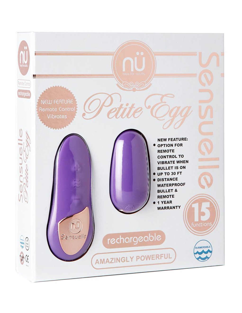 Sensuelle 15-Function Remote Control Petite Egg - Novelties - Bullet