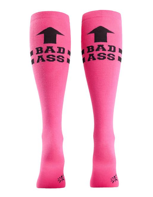 Bad Ass Knee Socks Pink - Accessories - Footwear