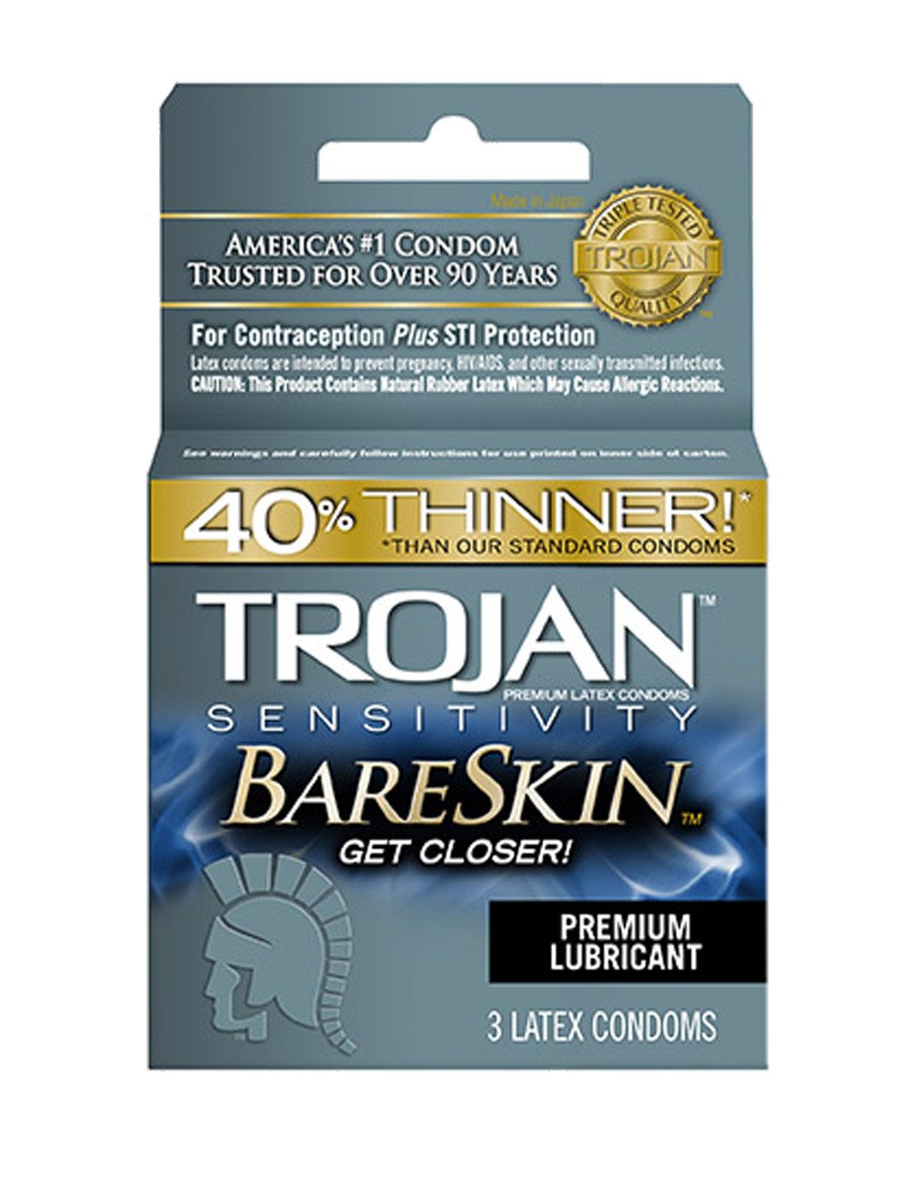 Trojan Bareskin Condoms 3pk