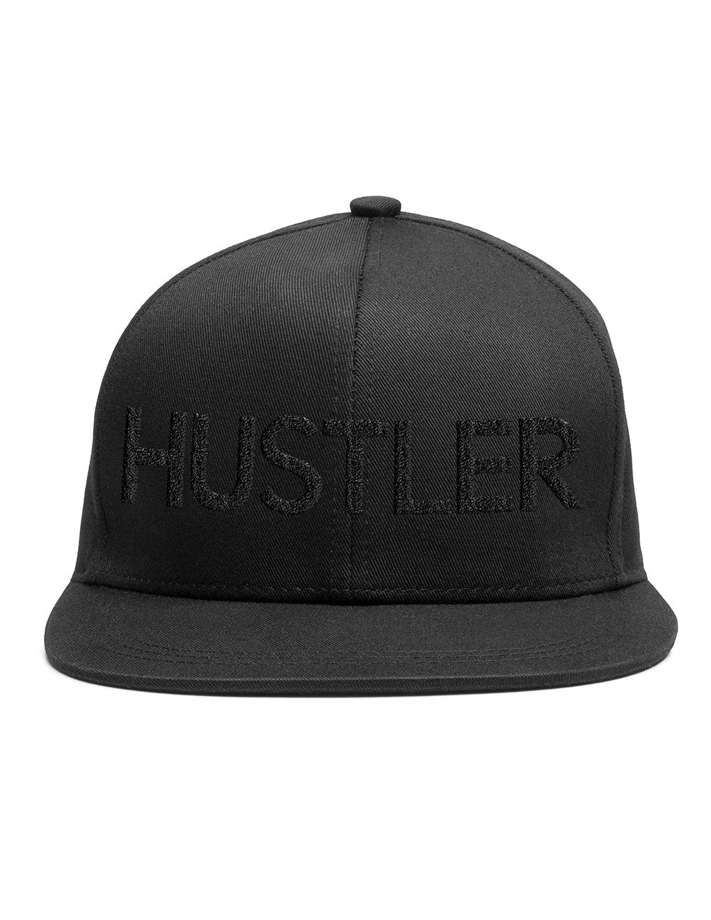 HUSTLER Classic Logo Snapback Hat-BLACK/BLACK