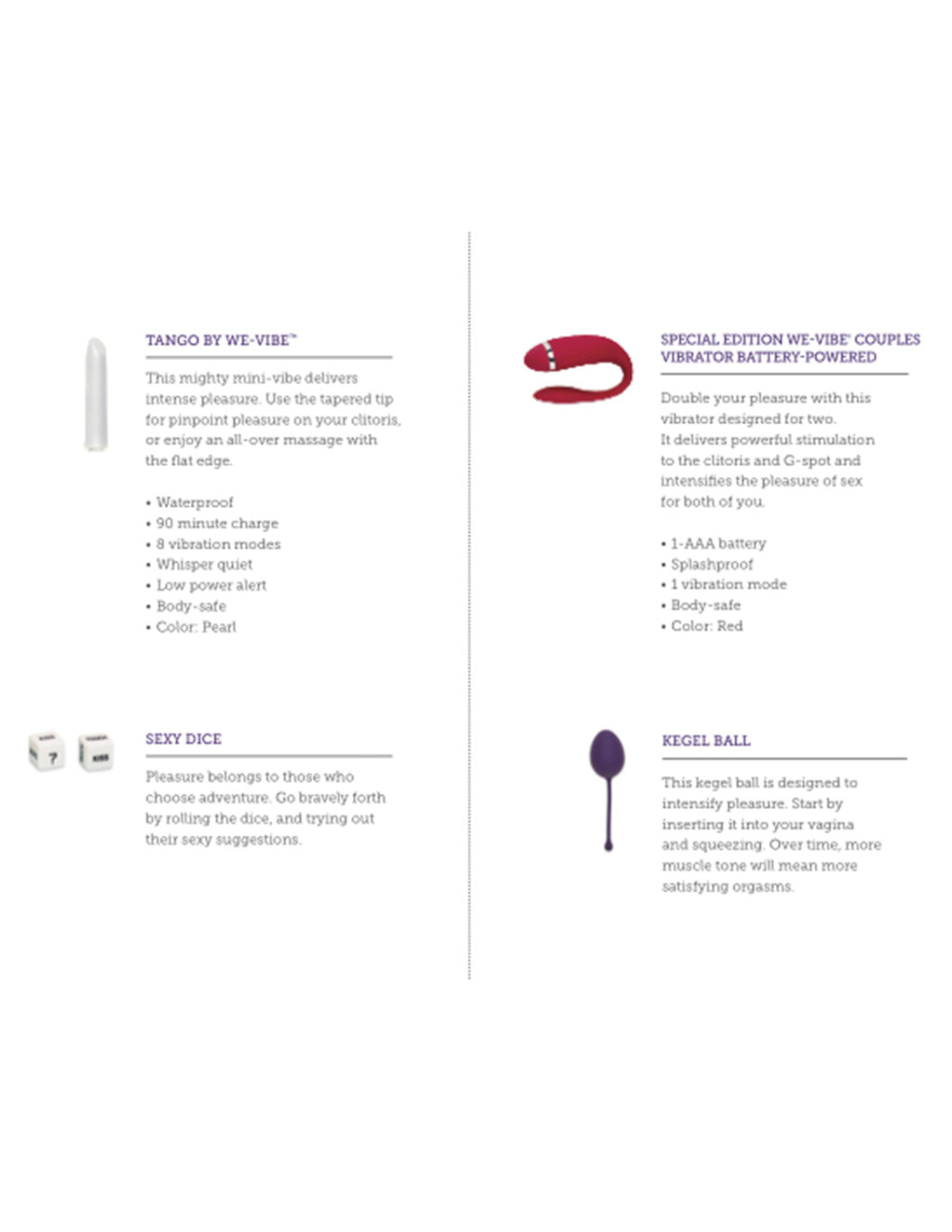 We-Vibe Discovery Gift Box Book Part 1