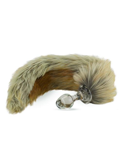 Glass Faux Tail Anal Plug Red Fox