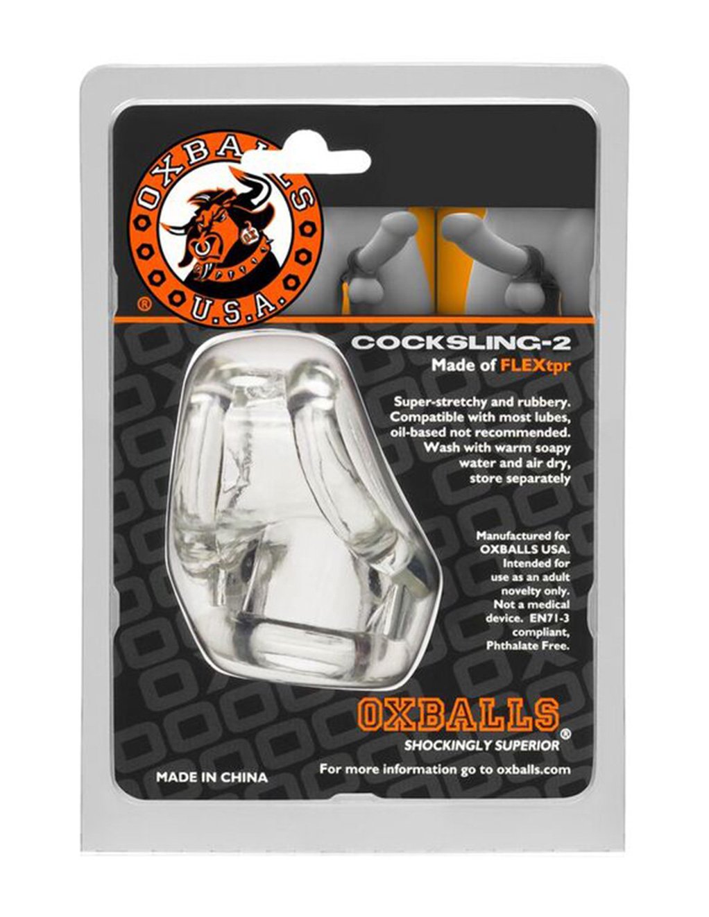 Oxballs Cocksling 2 Clear - Novelties - Cockring