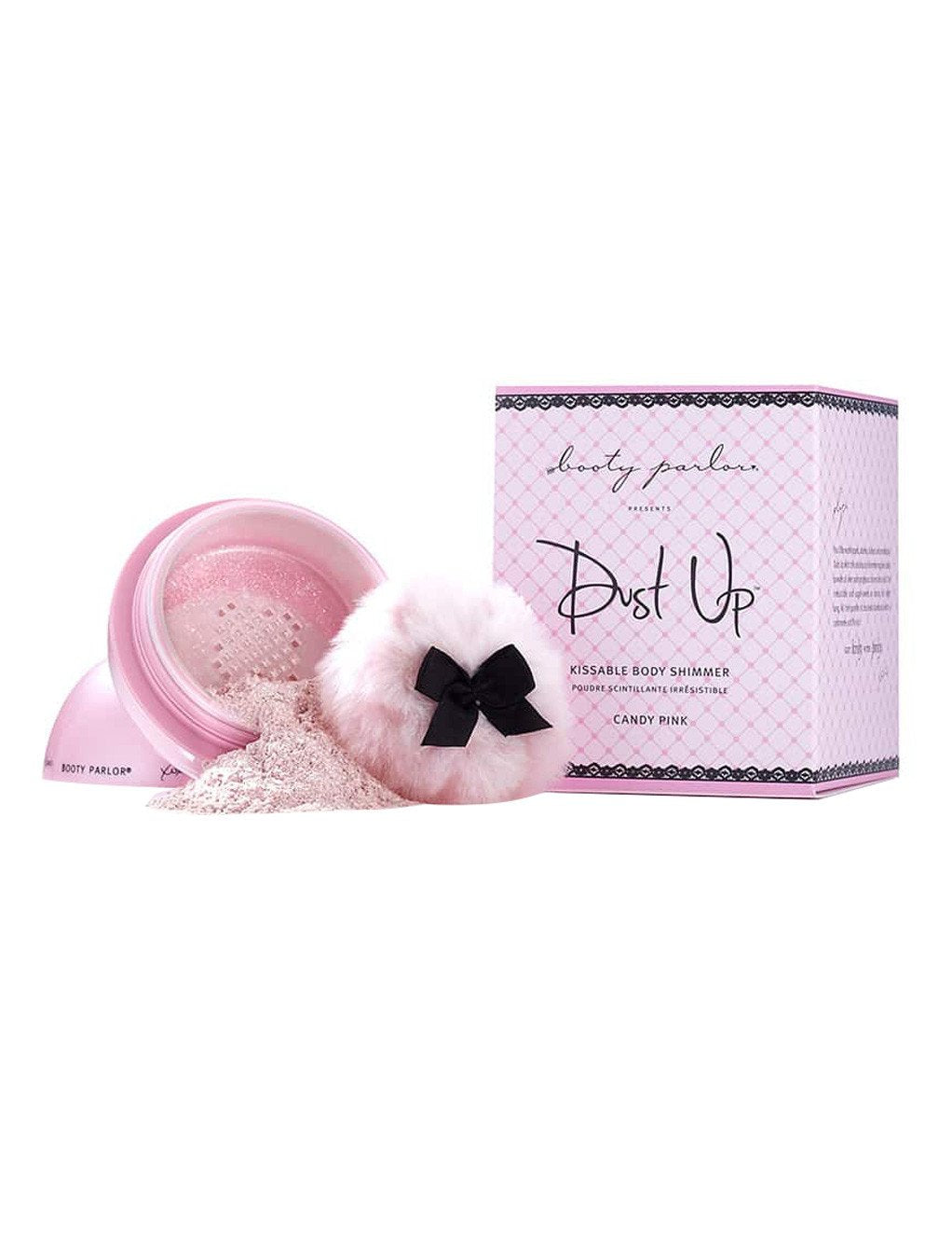 booty parlor dust up body shimmer pink