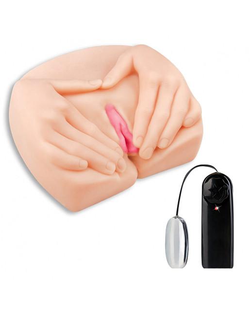 Hustler Spread Open Vibrating Pussy and Ass Masturbator