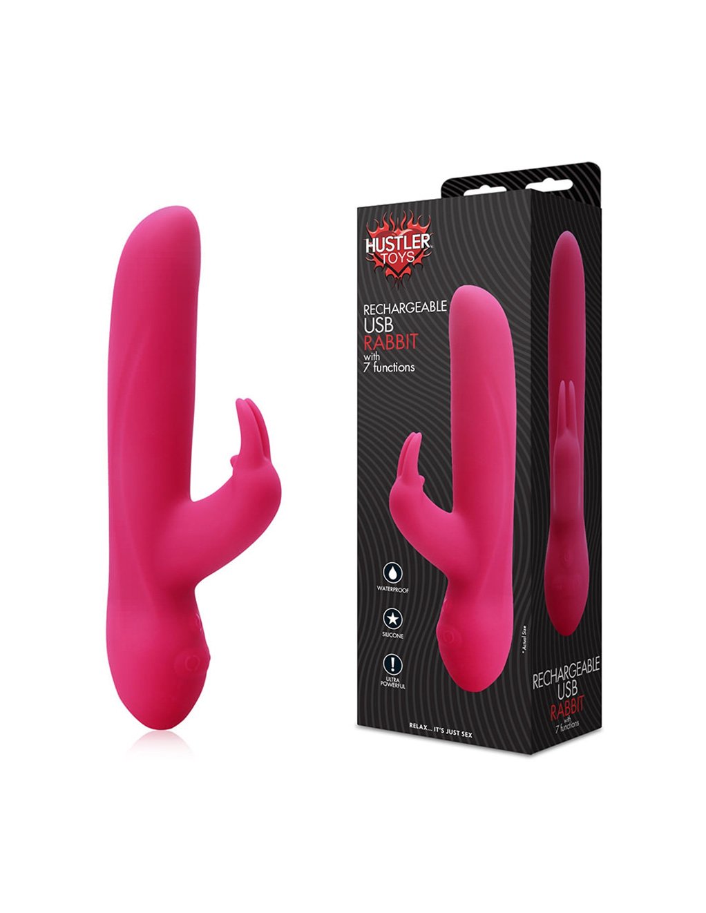 Hustler Rechargeable USB Rabbit Vibrator 7 Functions - Novelties - Dual/Multi