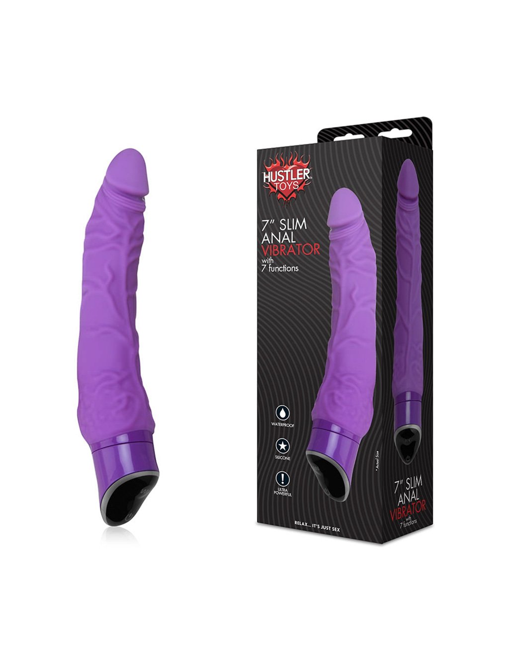 Hustler 7 Inch Slim Anal Vibrator 7 Functions - Novelties - Massager
