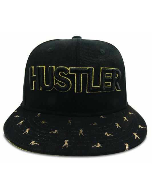 Hustler Gold Silhouette Pattern Hat-BLACK/GOLD