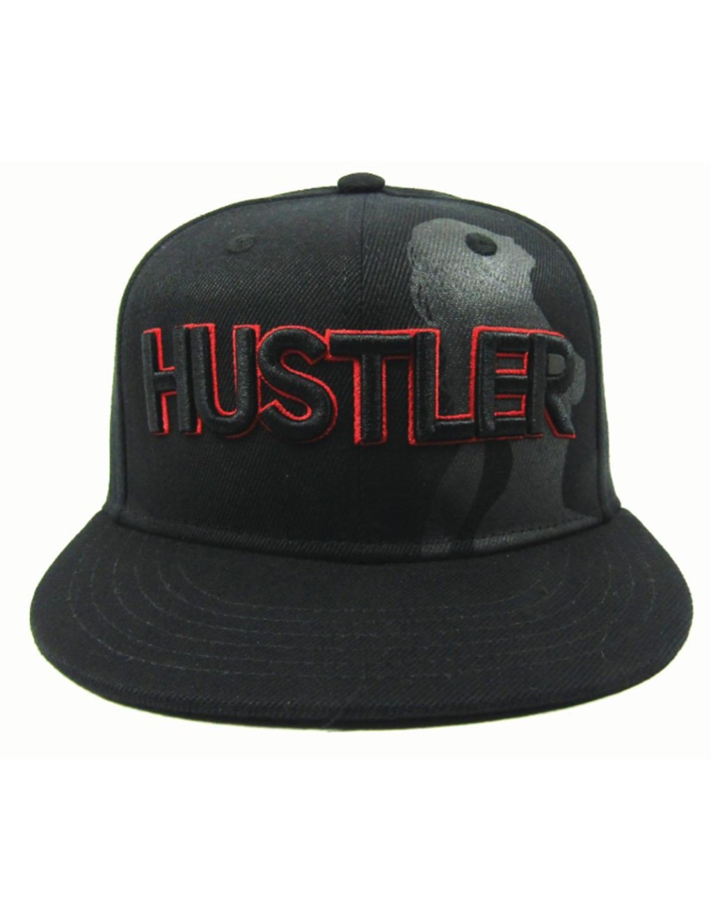 Hustler Single Lady Silhouette Black Hat-BLACK/RED