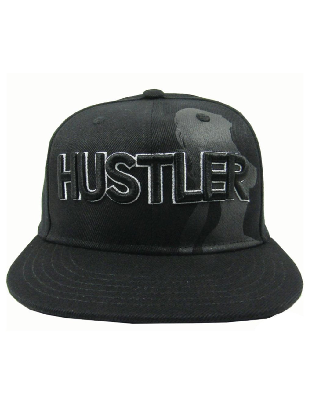 Hustler Single Lady Silhouette Black Hat-BLACK/SILVER