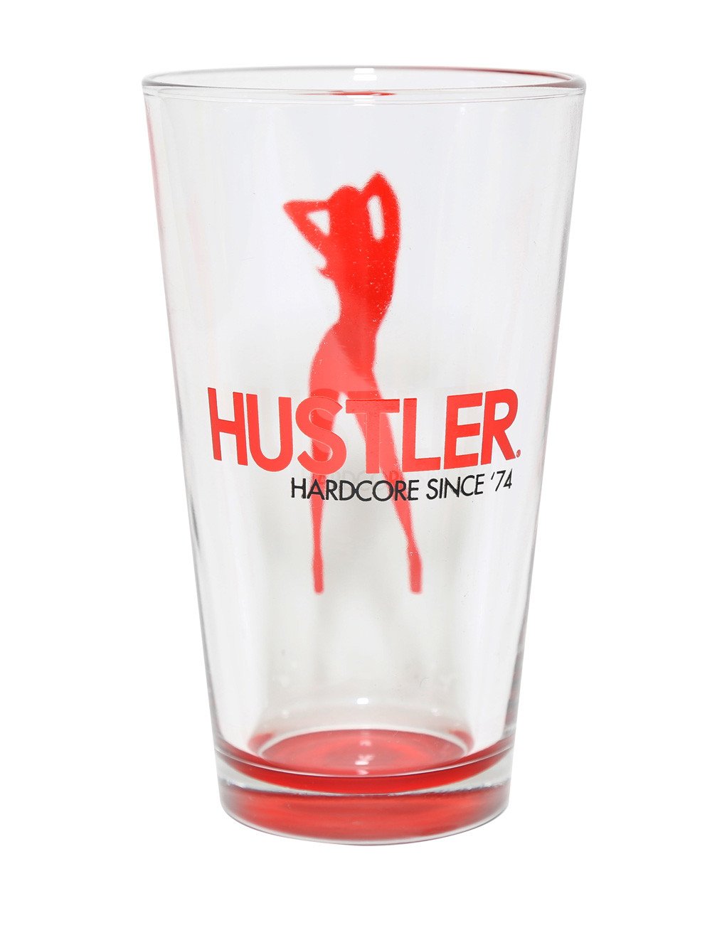 Hustler Hardcore Pint Glass Red