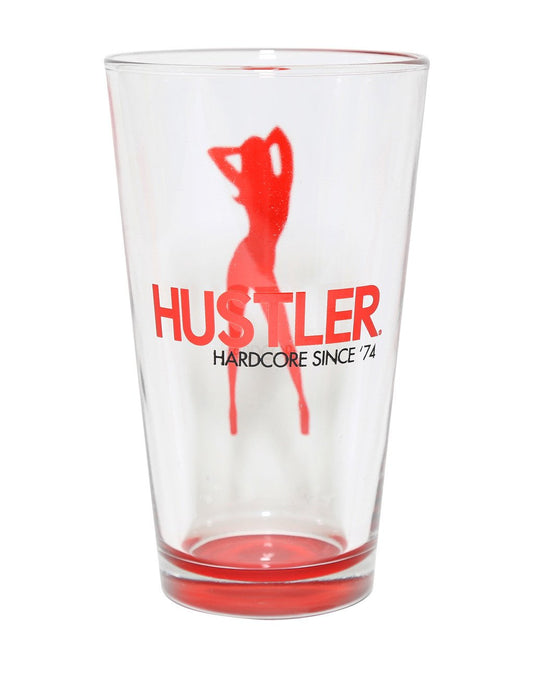 Hustler Hardcore Pint Glass Red