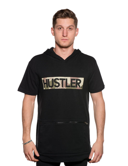 Hustler Men's Short Sleeve Pull Over Block Print Top