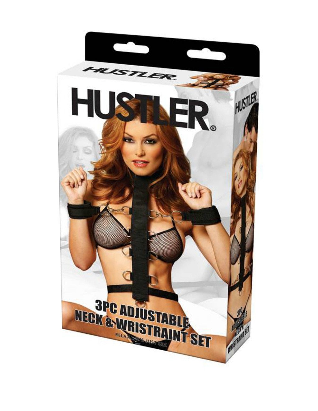 Hustler Fetish 3pc Neck & Wrist Restraints Set box