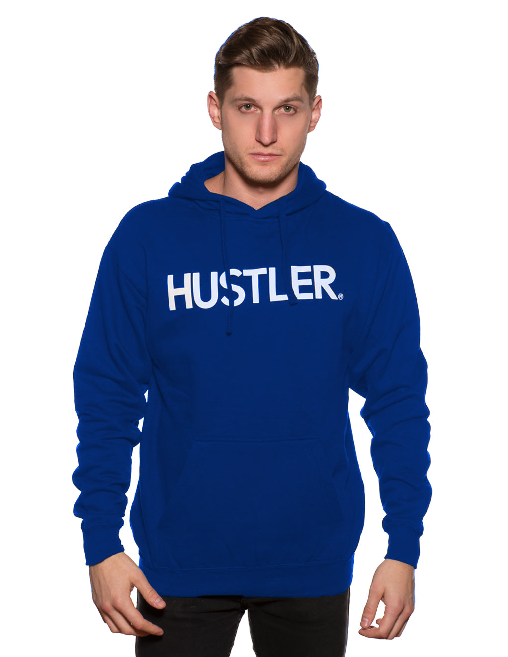 HUSTLER Classic Pull Over Hood Blue Front