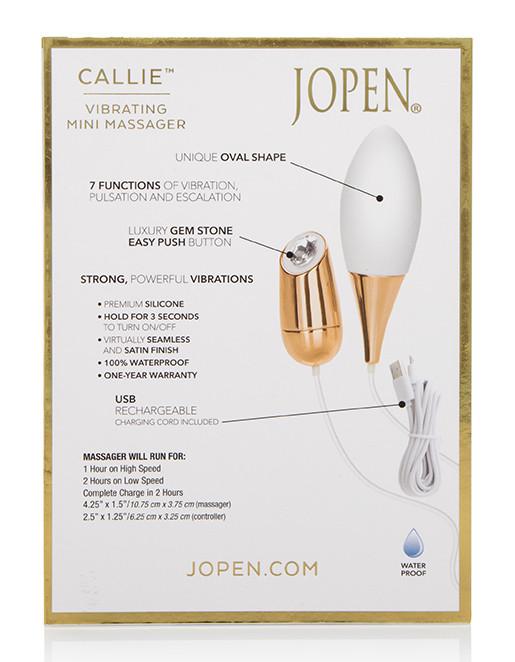 Jopen Callie Vibrating Mini Massager Package Back