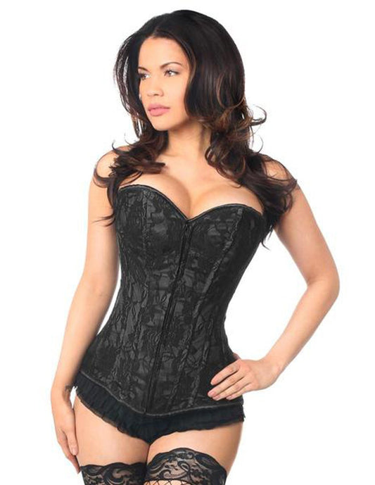 Daisy Corsets XL Lavish Black Lace Front Zipper Corset Black
