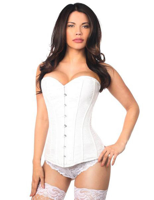 Daisy Corsets Large Lavish Brocade Full Bust White Corset