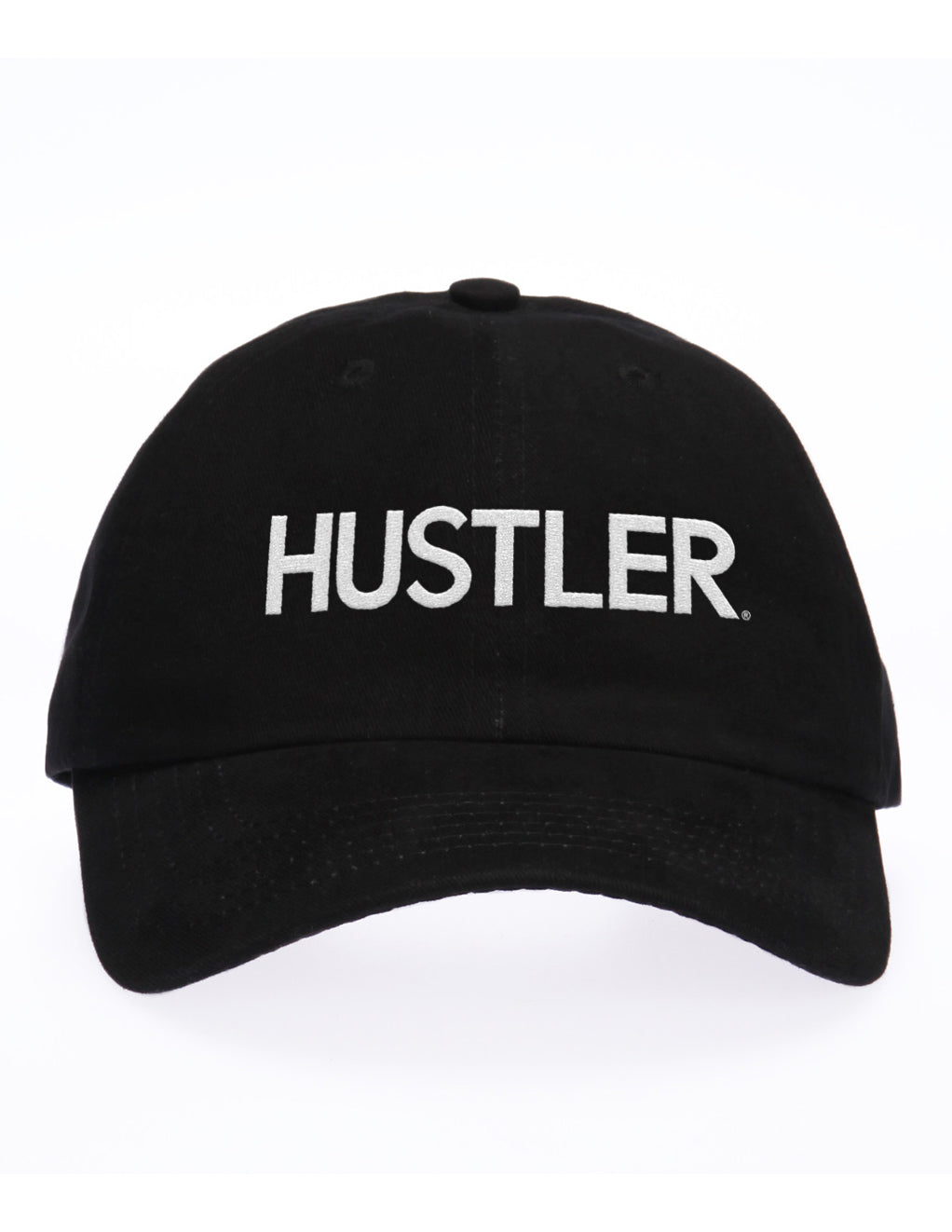 HUSTLER Classic Curved Brim Hat-WHITE/PINK