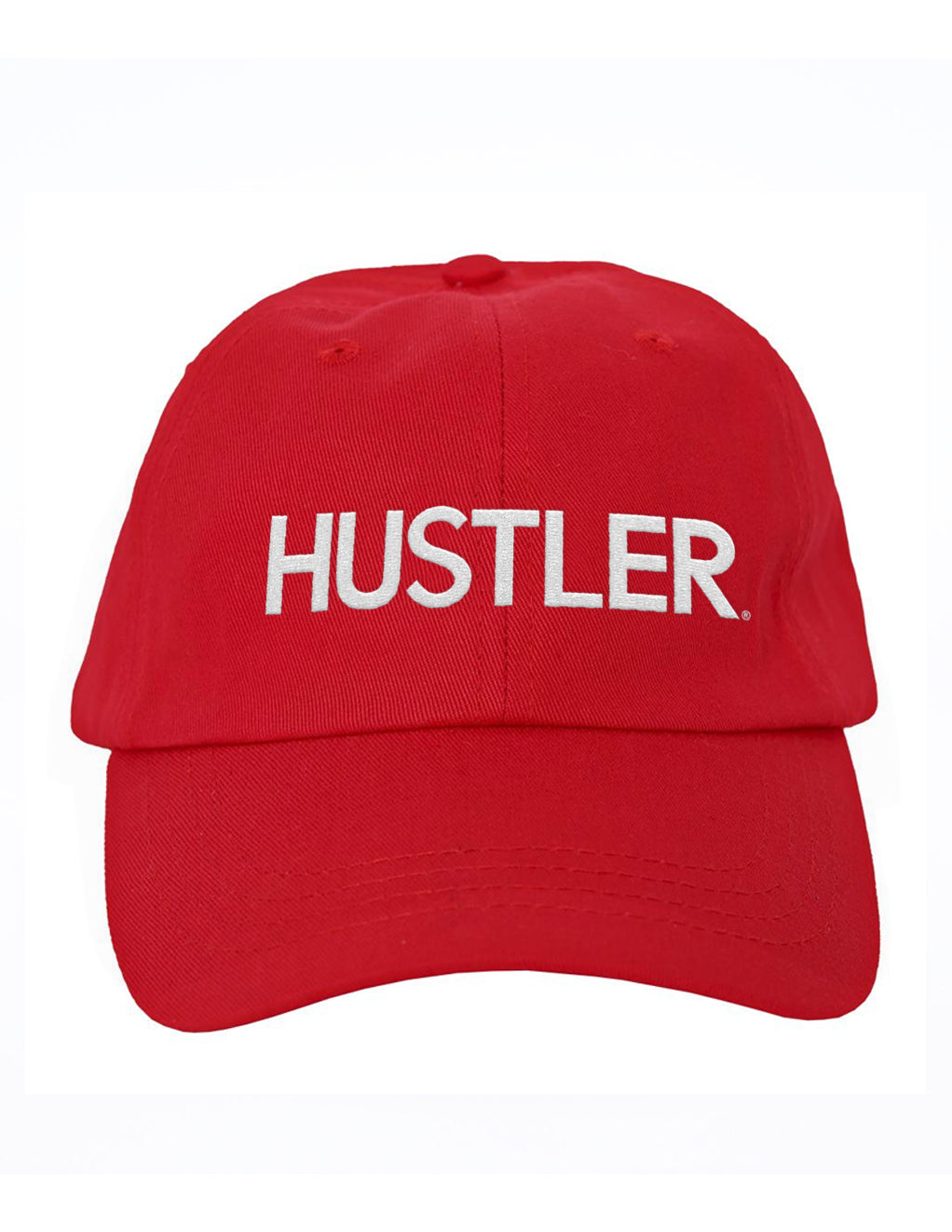 HUSTLER Classic Curved Brim Hat-WHITE/PINK