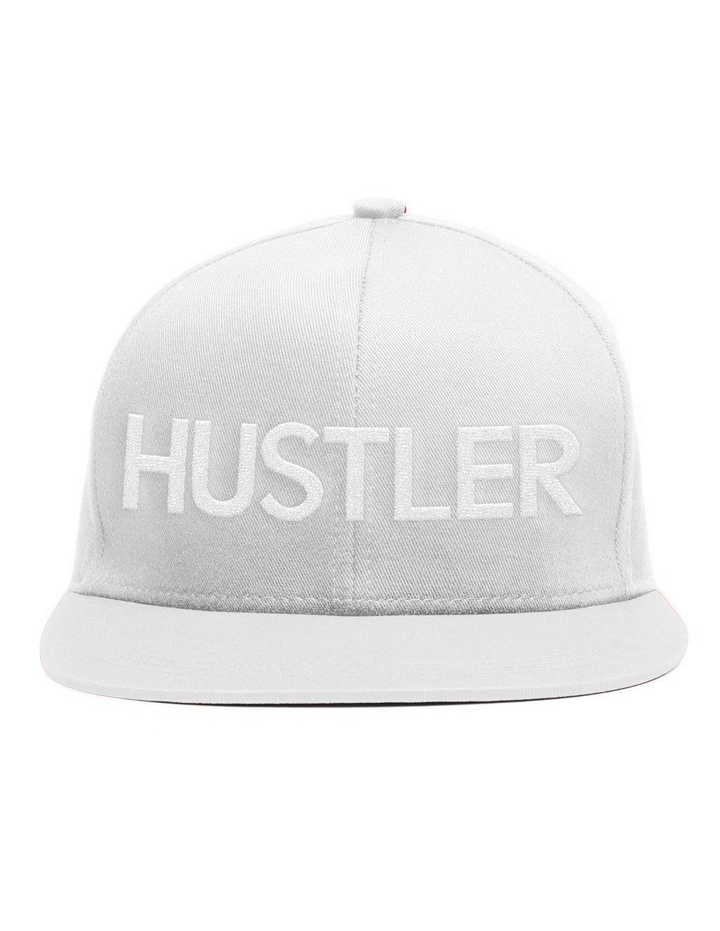 HUSTLER Classic Logo Snapback Hat-WHITE/WHITE