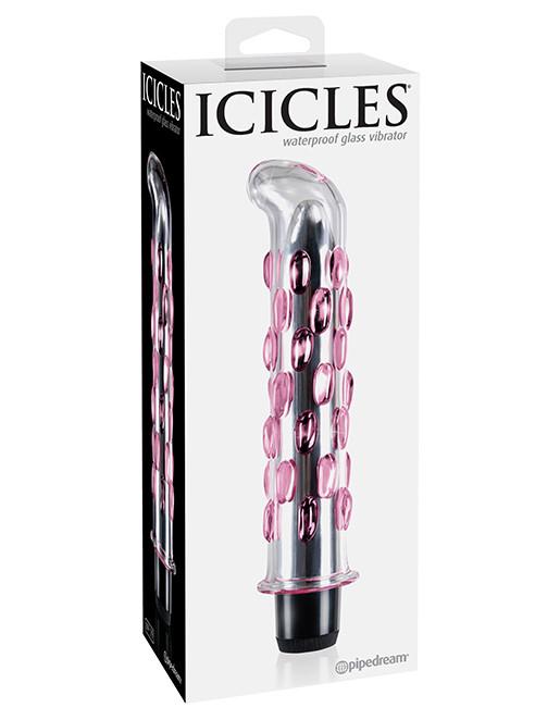 Icicles No 19 Vibrating GSpot Vibrator 7.5 Inch Pink Package