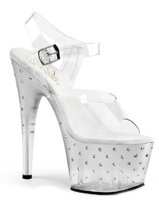 Pleaser Stardust 708T Ankle Strap Sandal - Accessories - Footwear