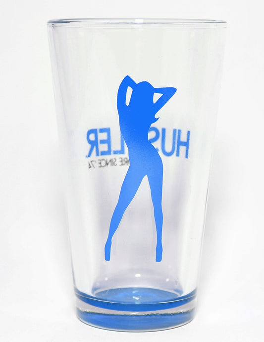 Hustler Hardcore Pint Glass Blue - General Merchandise - Barware