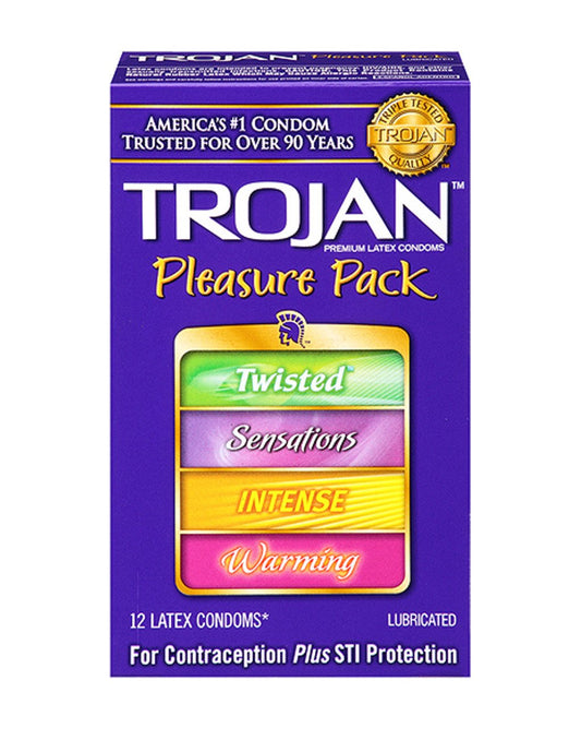 Trojan Pleasure Pack Assorted Condoms 12pk - Personal Care - Hygiene