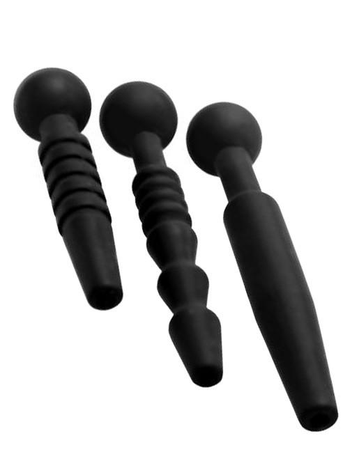 Master Series Dark Rods 3 Piece Silicone Penis Plug Set
