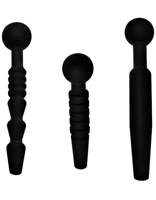 Master Series Dark Rods 3 Piece Silicone Penis Plug Set