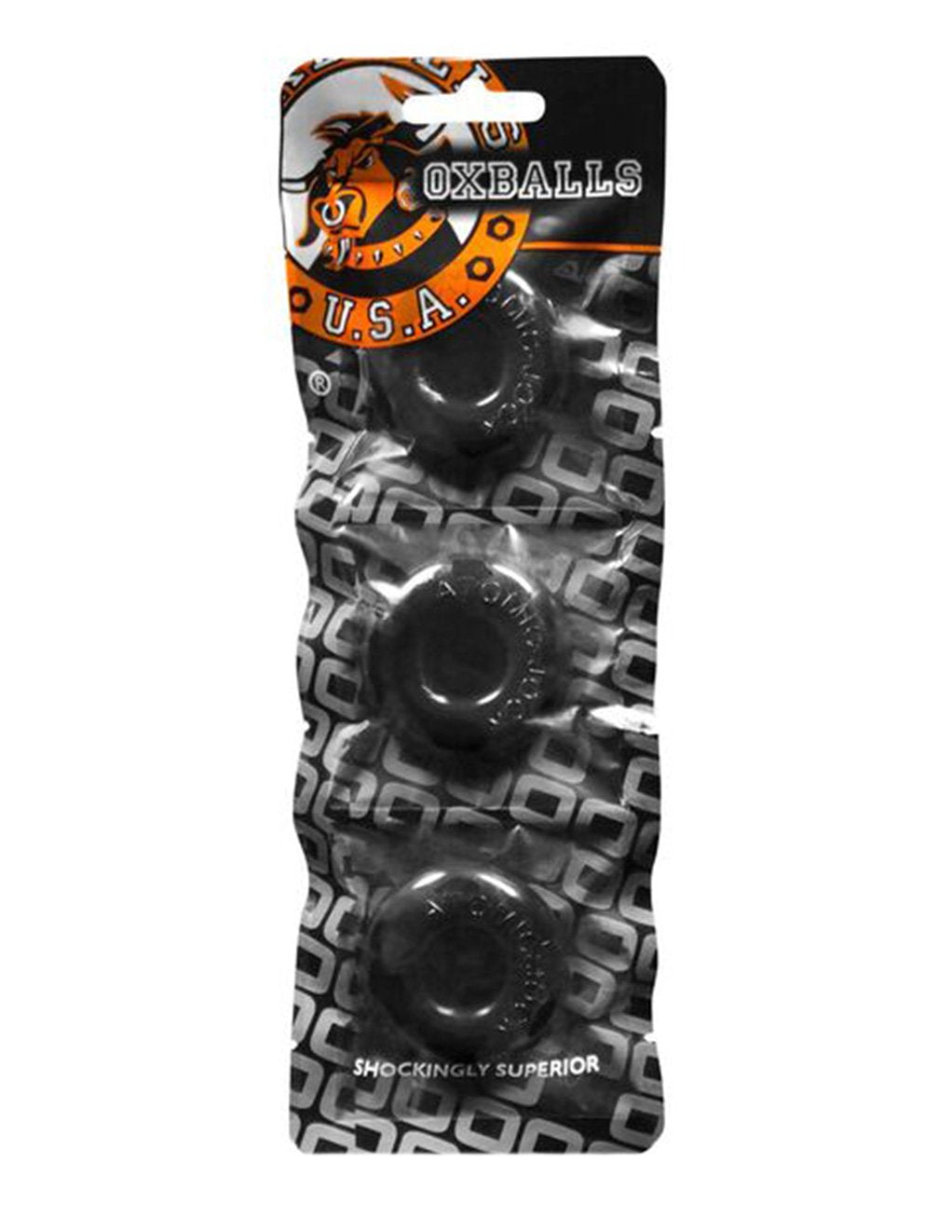 Oxballs Ringer 3 Pack Do-Nut Small Black - Novelties - Cockring