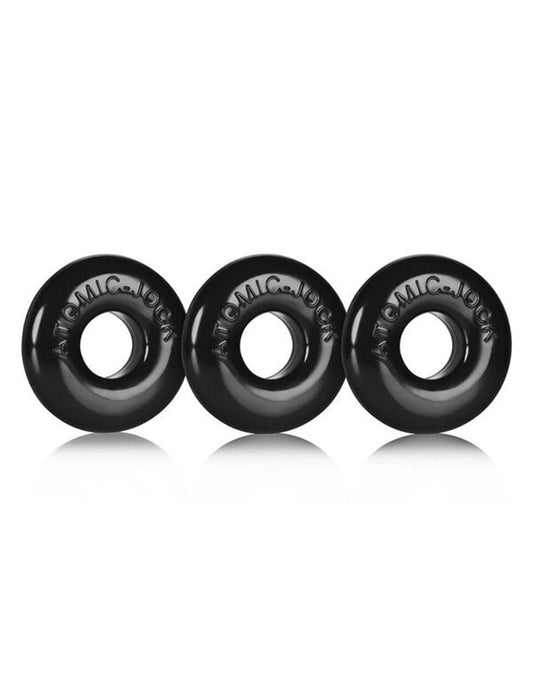 Oxballs Ringer 3 Pack Do-Nut Small Black - Novelties - Cockring