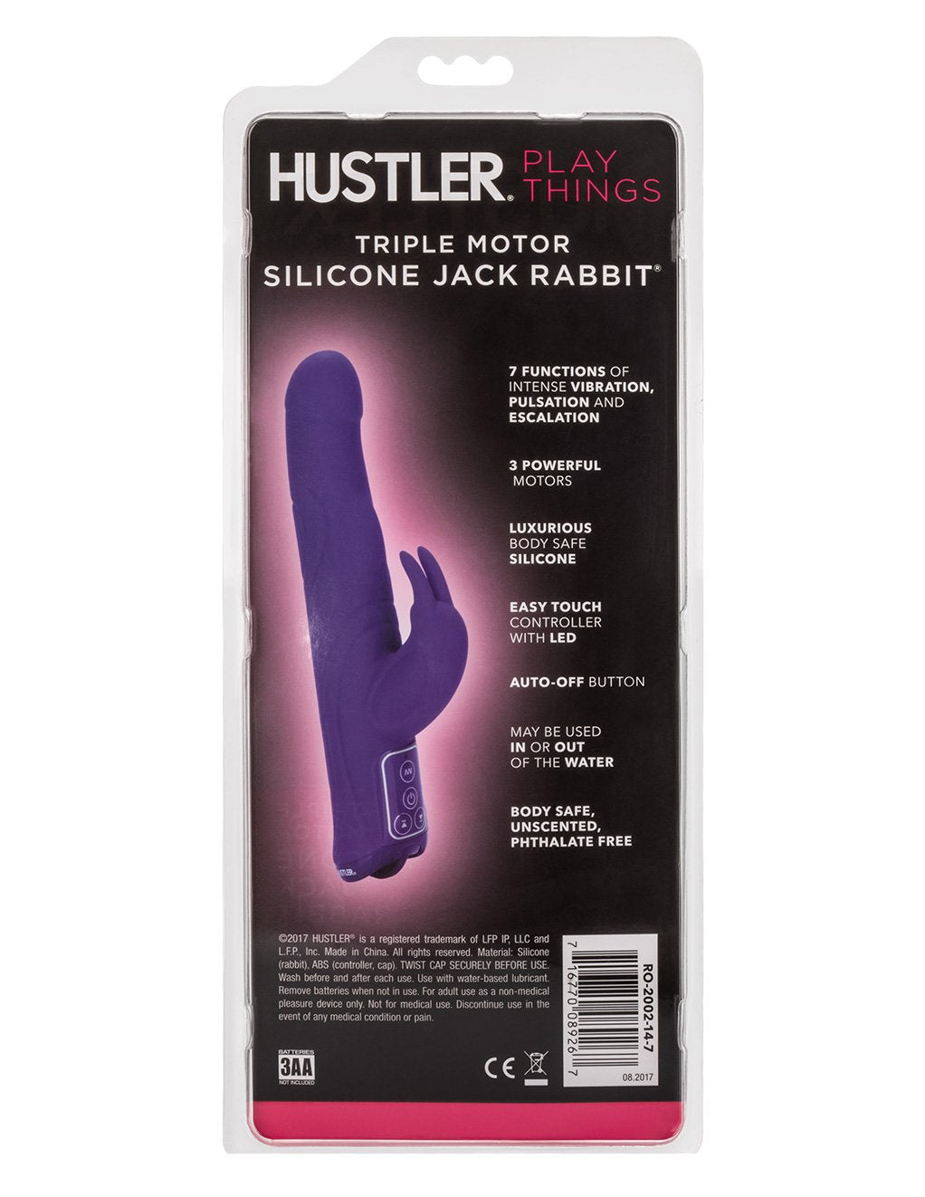 Hustler Playthings Triple Motor Silicone Jack Rabbit - Novelties - Dual/Multi