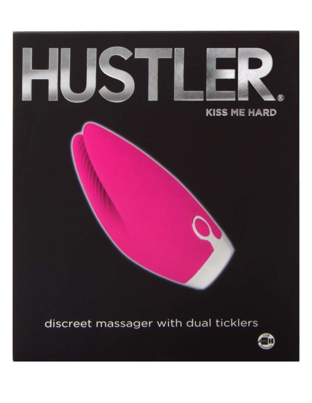 Hustler Discreet Massager with Dual Ticklers Pink Front