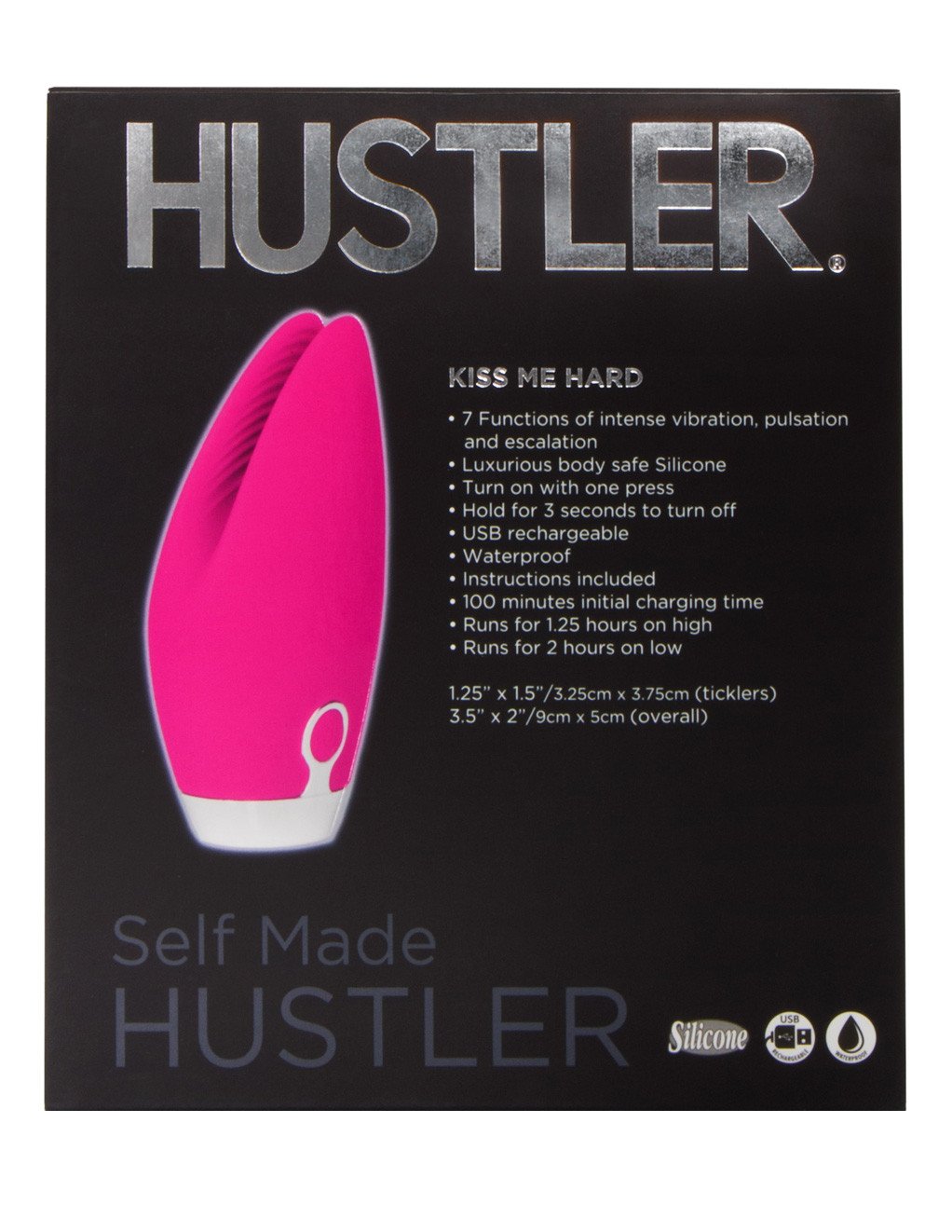 Hustler Discreet Massager with Dual Ticklers Pink Back