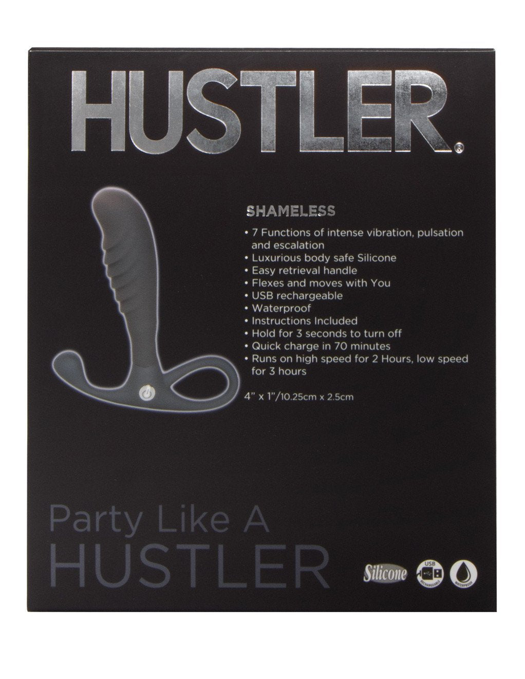 Hustler Powered Tapered Anal Probe Grey Back Package