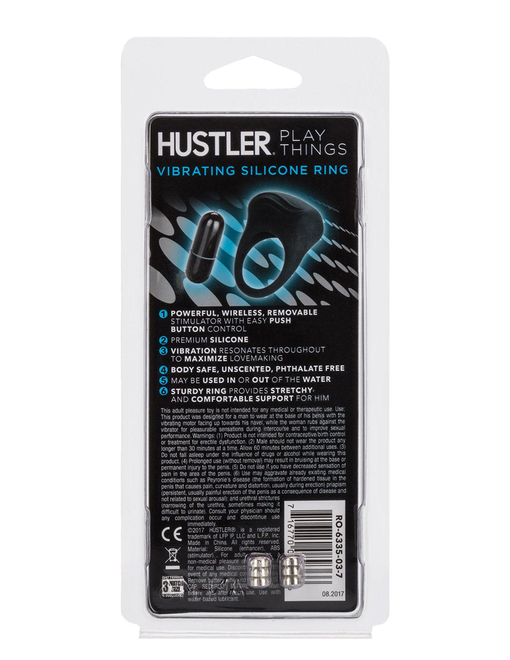 Hustler Playthings Vibrating Silicone Cockring - Novelties - Cockring