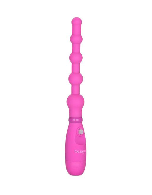Cal Exotics Booty Call Booty Flexer Silicone Vibrating Anal Beads Pink - Novelties - Beads
