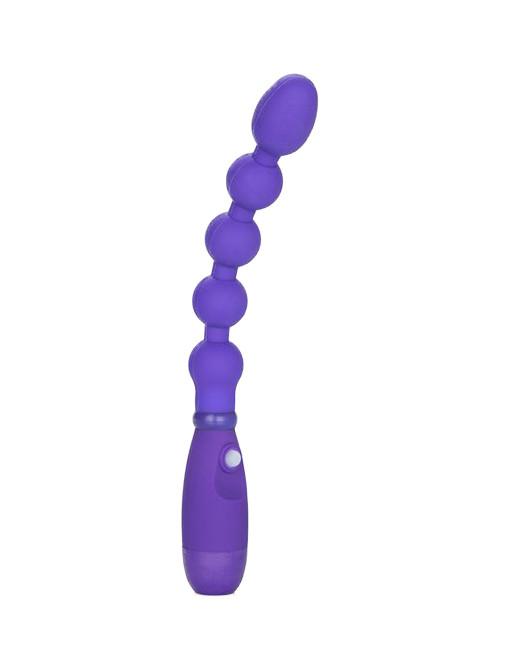 Cal Exotics Booty Call Booty Bender Silicone Vibrating Anal Beads Purple - Novelties - Beads